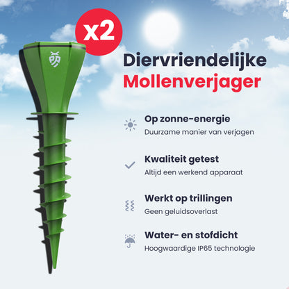 Pest Protest 2-Pack Mollenverjager op Zonne Energie - Pest Protest