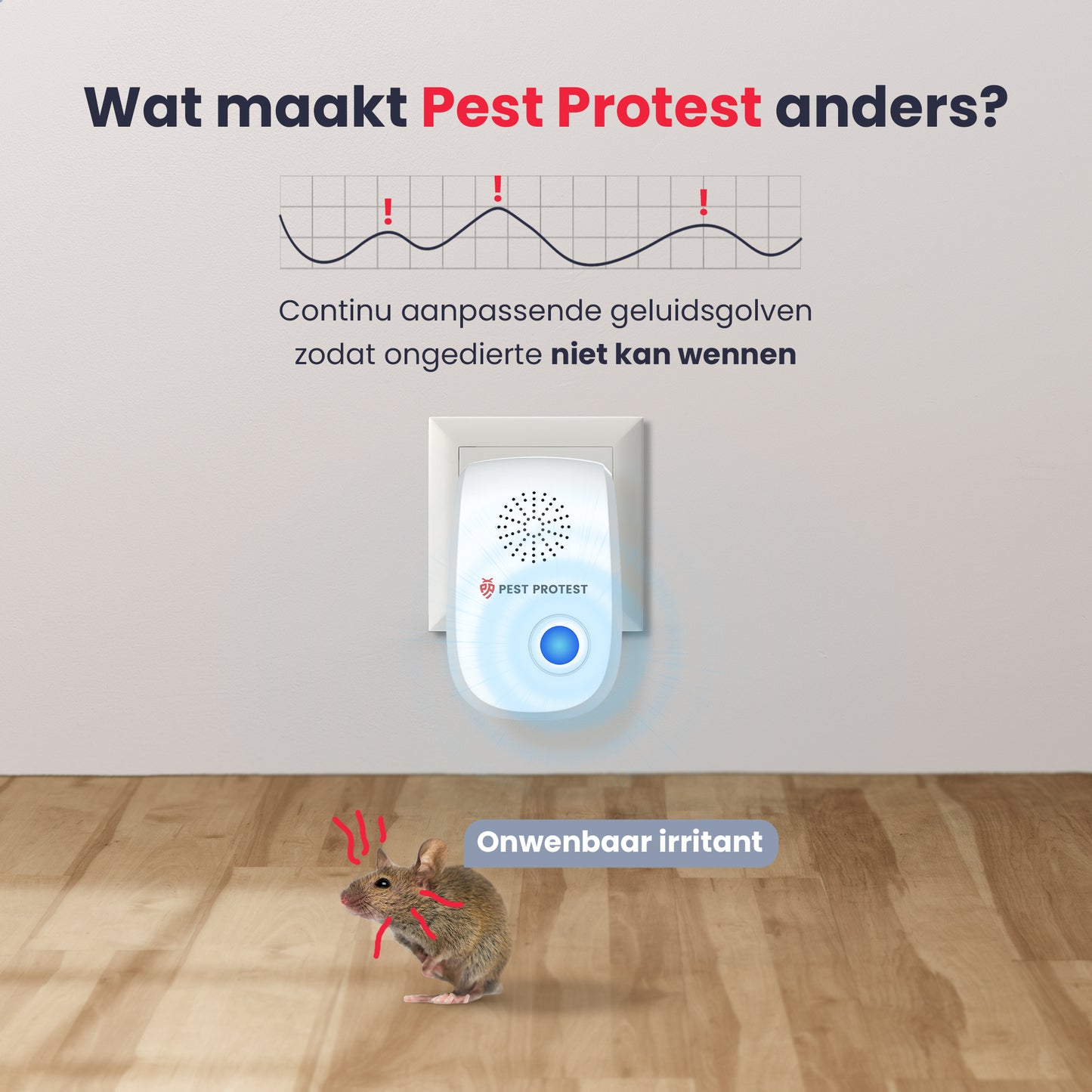 Pest Protest 4-Pack Ultrasonische Muizenverjager - Pest Protest